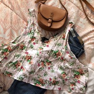 Forever 21 Light Pink Floral Crop Top